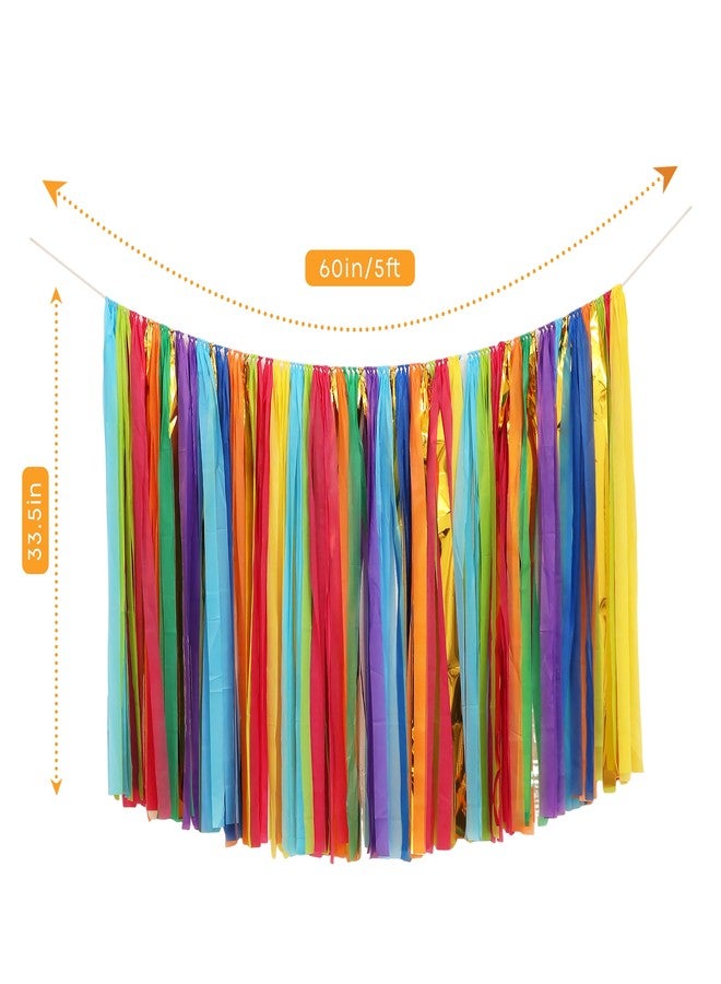 PapaKit 5ft Extra Large Colorful Streamer Fringe Party Backdrop 5ft | Ready to Hang | Vibrant Festive Rain Curtains for Birthday, Fiesta Party Decorations, High-Density Photo Booth Background - Image 3